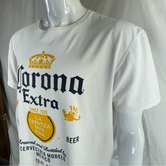 Corona Extra Men’s White Worn Condition Beer Tee - Picture 4 of 7